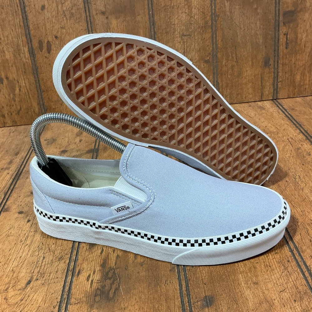 VANS Slip-on Check Foxing Off The Wall Gray Shoes Sneakers Women's Size 7.5 US